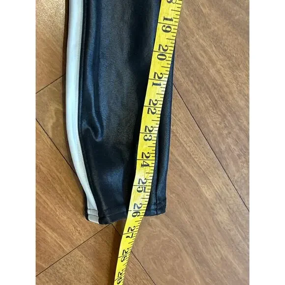 Spanx Faux Leather White Side Stripe Leggings - Picture 3 of 7